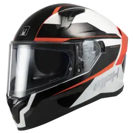 Casco moto scooter Integrale MPH Tiger bianco arancione nero H6IN117