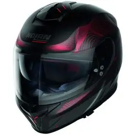 Casco integrale Nolan N80.8 Powerglide N-com nero opaco rosso 045