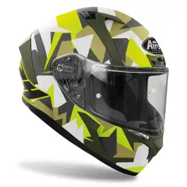 Casco integrale Airoh Valor Army verde giallo opaco Thermoplastic HRT 5 Sharp