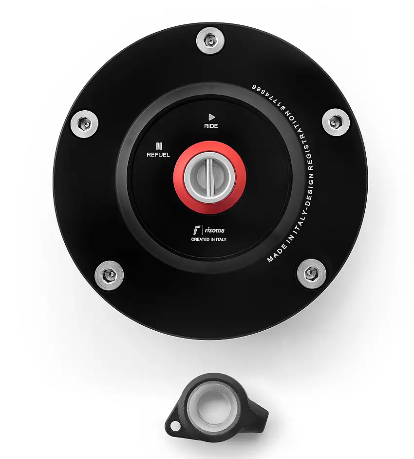 Tappo Serbatoio Benzina Rizoma per Ducati Monster 696/796/1100/1100 EVO, Diavel, colore Nero