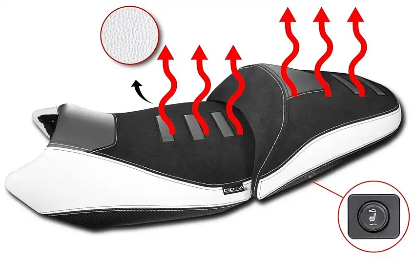 Sella Isotta Anteriore Comfort RISCALDATA per BMW R 1300 GS 2023> BIANCO STANDARD