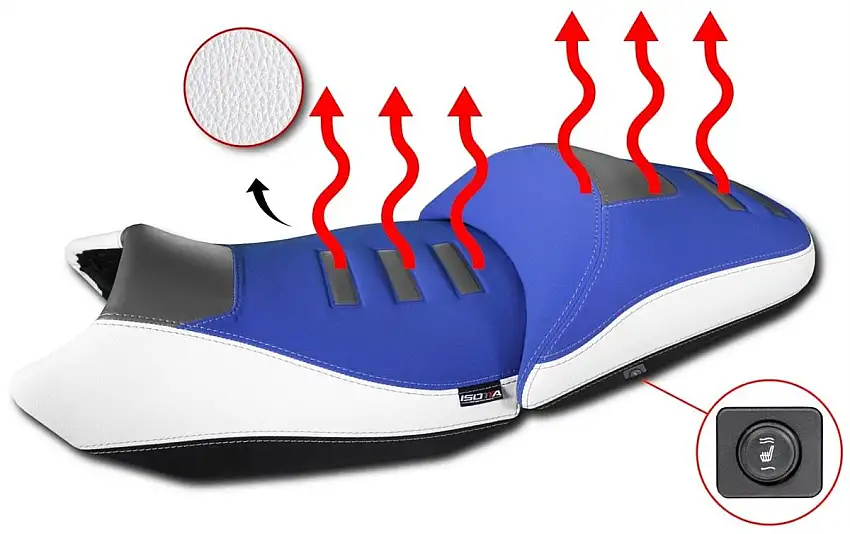 Sella Isotta Anteriore Comfort RISCALDATA per BMW R 1300 GS 2023> BLU STANDARD